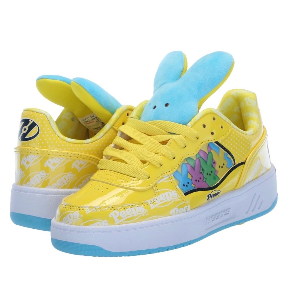 HEELYS Yellow Peeps Bunny Shoe Roller Skater RARE Rezerve Low Pat Blue‎ Bunny 2